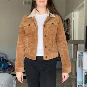 Brown fleece lined corduroy jacket